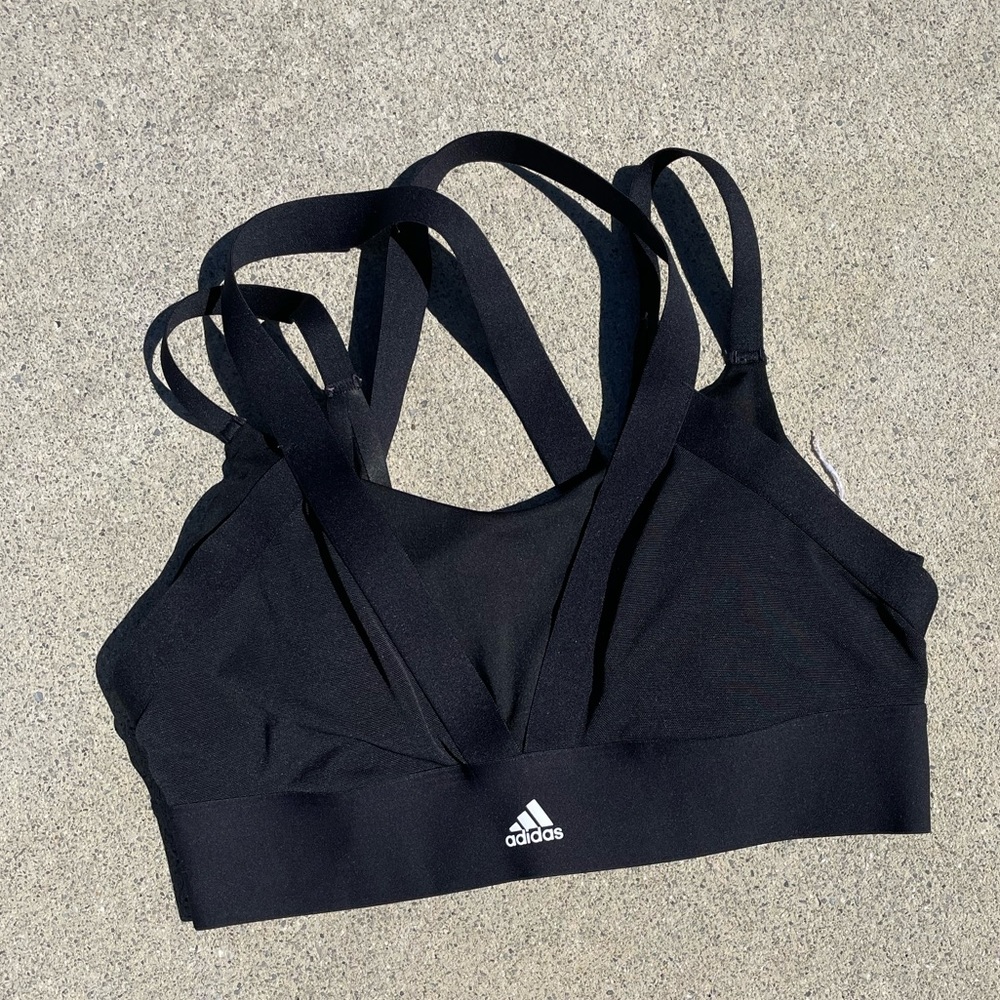 Adidas black sports bra